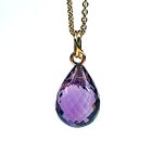 Ketting Barcelona - ankerketting 18kt geelgoud met amethist druppel