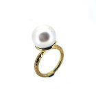 Ring Nature Geelgoud 18kt met witte zoetwaterparel