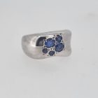 Ring Toscane - witgoud 18kt met blauwe saffieren